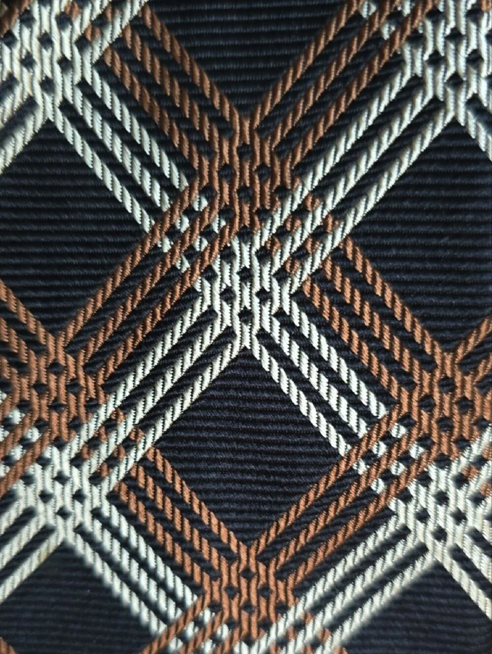 Classic Black Plaid Men's Tie - Black, White, & Brown